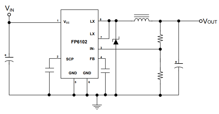 FP6102典型应用电路图 FP6102典型应用电路图