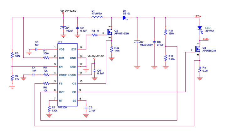 FP7209芯片应用电路图