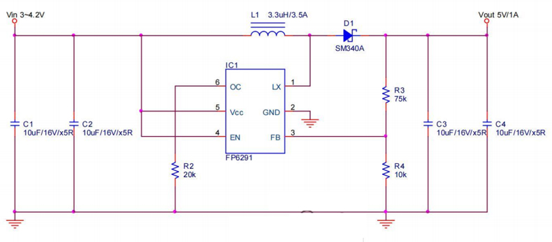 FP6291升压电路图