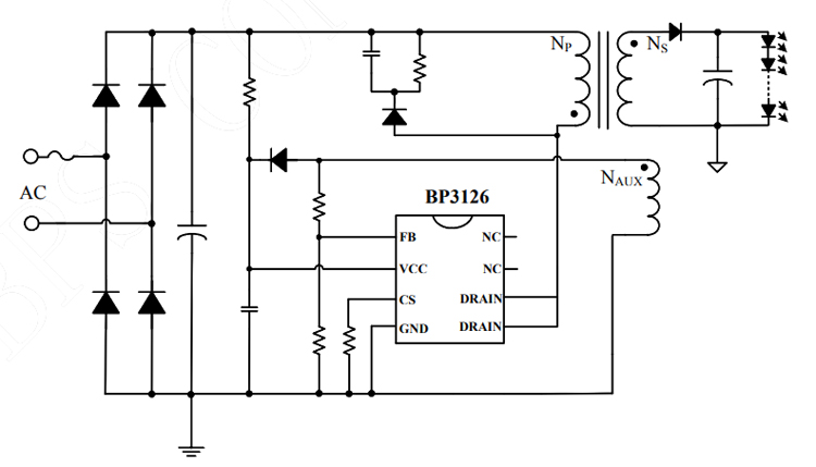 BP3126典型应用电路 BP3126典型应用电路