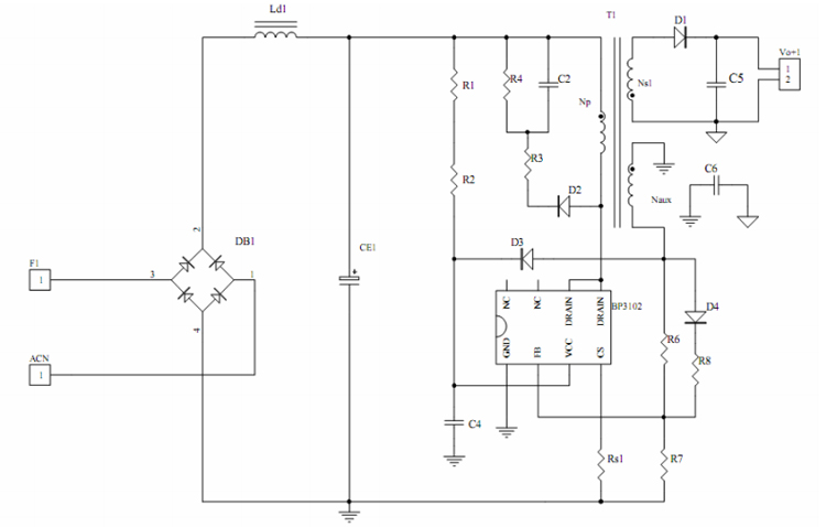 BP3102典型应用方案电路