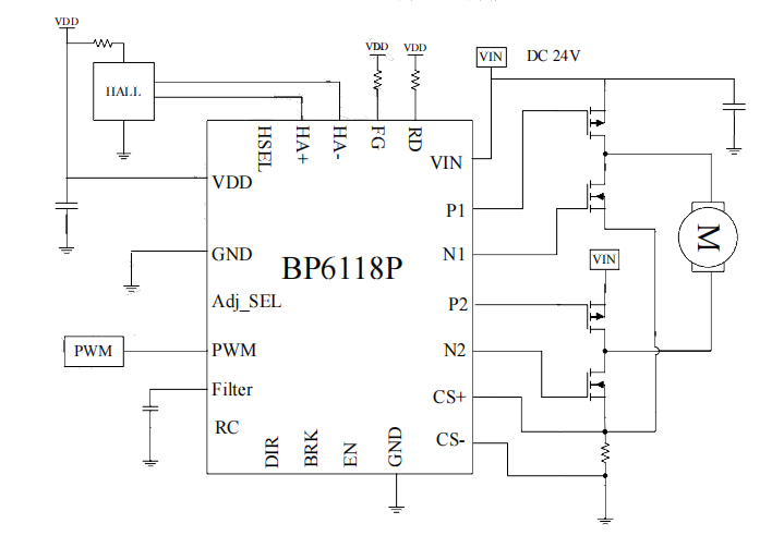 BP6118P典型应用电路图 BP6118P典型应用电路图