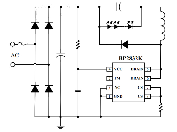 BP2832K原理图电路 BP2832K原理图电路