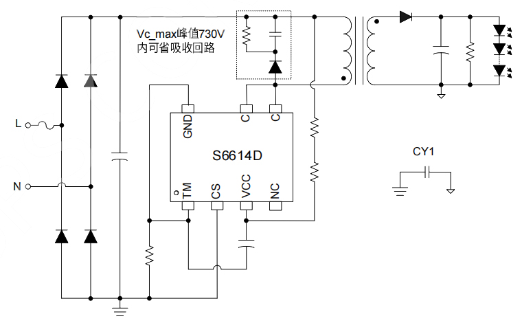 S6614D典型应用电路原理图 S6614D典型应用电路原理图