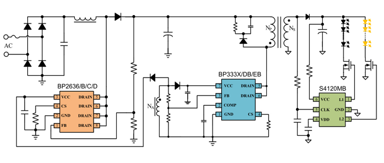 40W隔离高PF无频闪两级带记忆开关调色方案