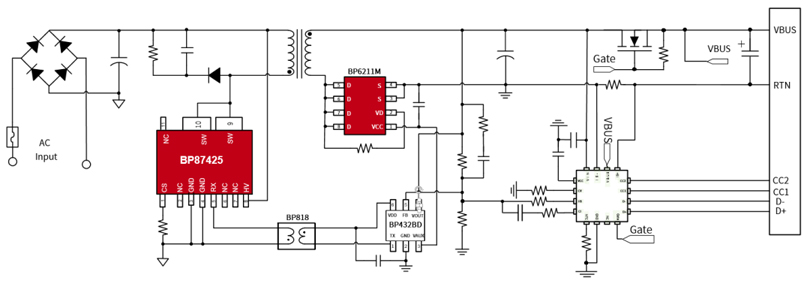 33W高性价比USB PD/QC PPS充电器方案典型应用电路 33W高性价比USB PD/QC PPS充电器方案典型应用电路